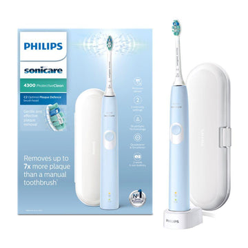 Sonicare Protectiveclean 4300 Blue Electric Toothbrush & Toothbrush Head Hx6803/03